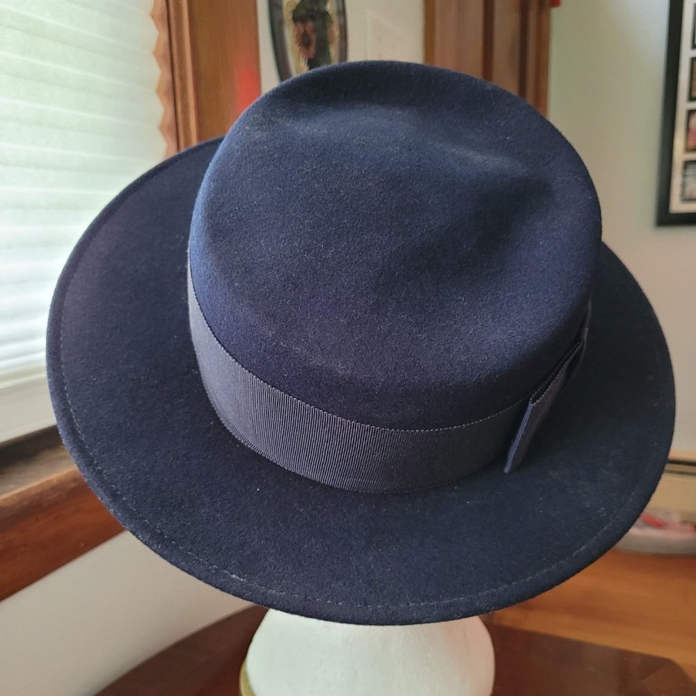 Vintage 1960s Bollman and Co Doeskin Navy Felt Hat - Picture 5 of 8